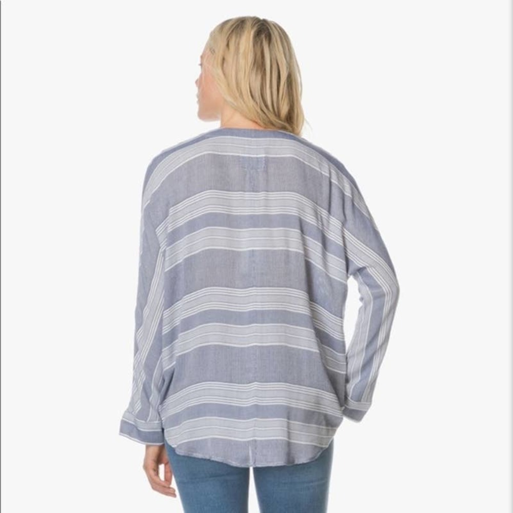 Rails Lily Athens Stripe Blue White Lace Up V Nec… - image 6